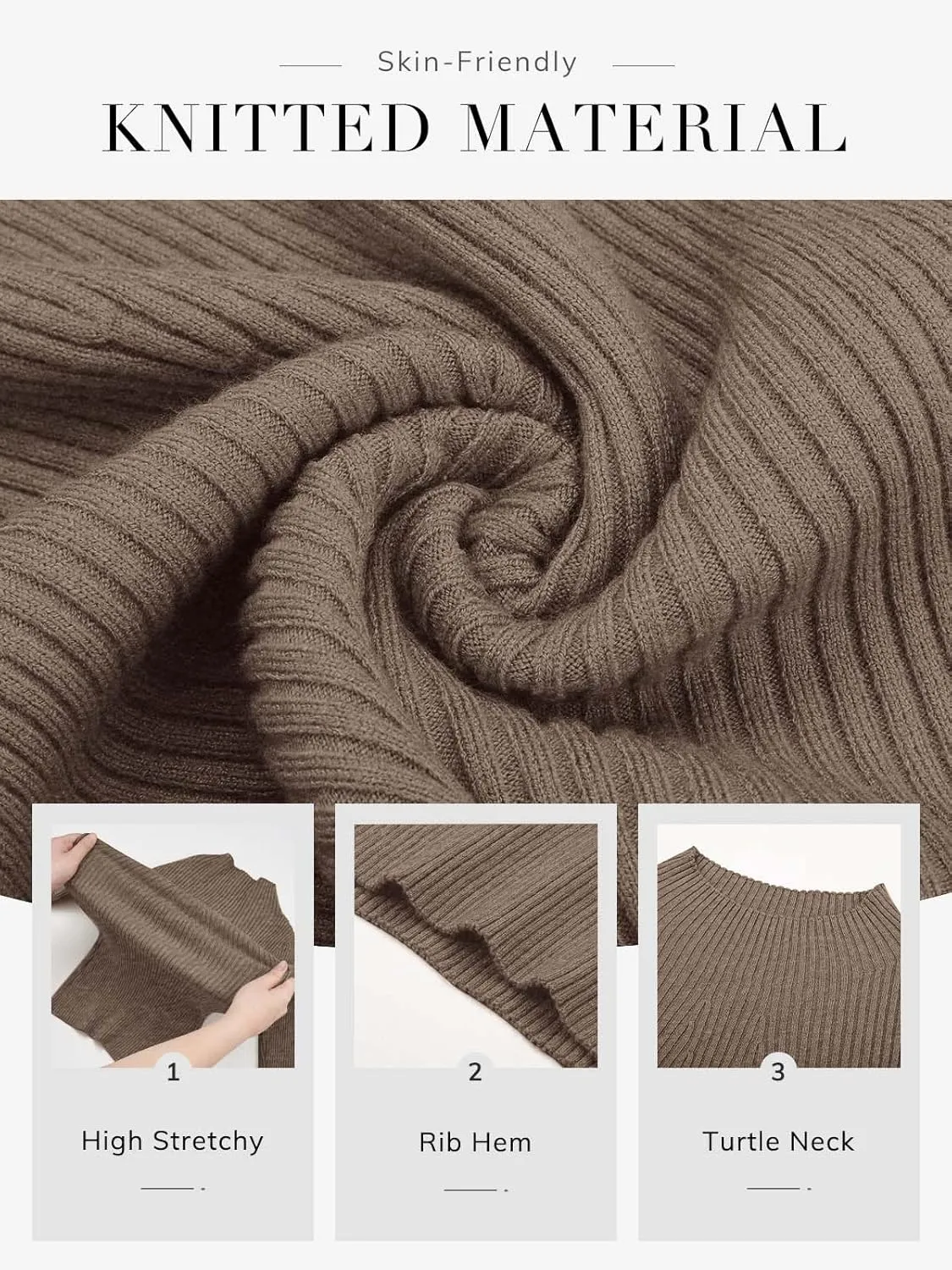 ATHMILE Women's 2025 Fall Long Sleeve Pullover Ribbed Knit Sweater Low Mock Neck Slim Fit Basic Casual Tee Tops