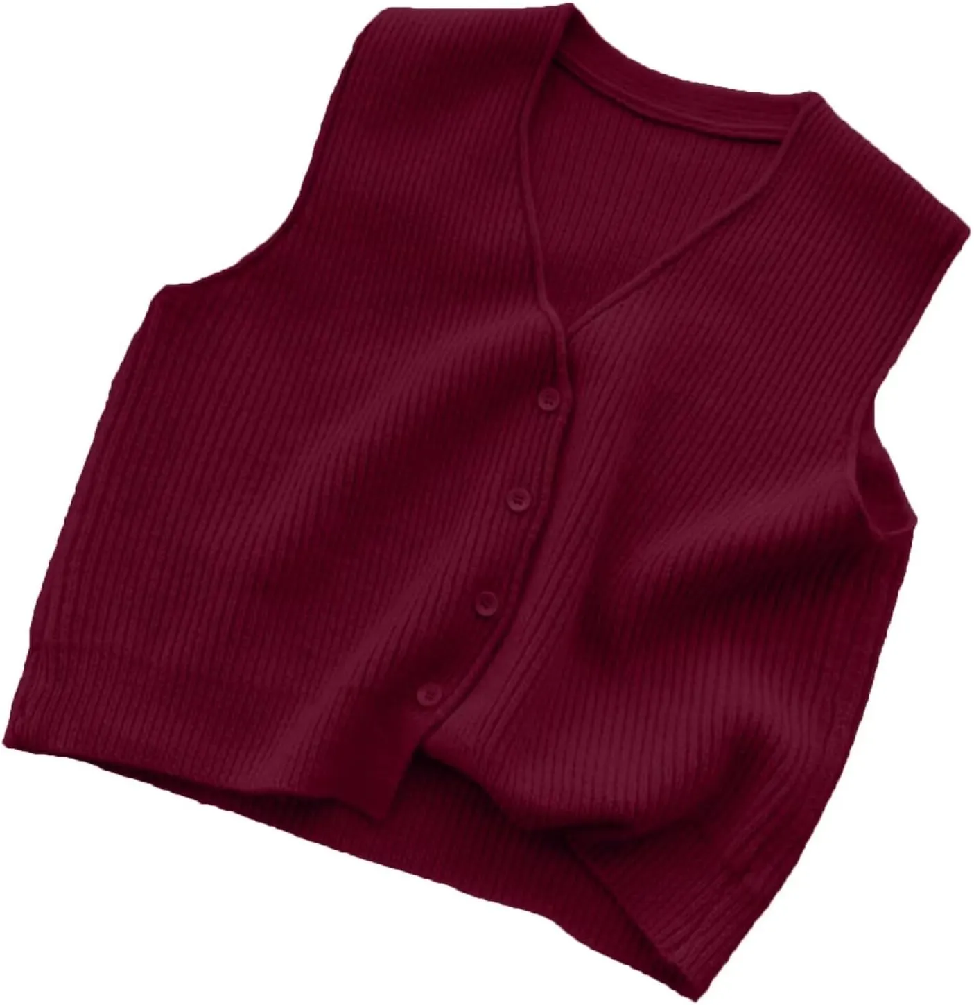 Beralst Women's Button Front V Neck Sleeveless Knit Sweater Vest