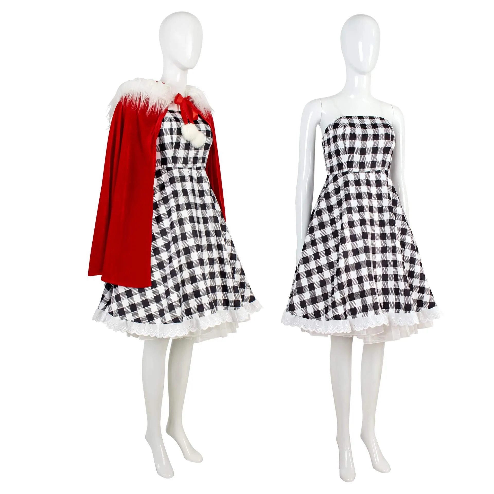 Cindy Lou Who Costume Kids Adult Christmas Hooded Cape Dress Pantyhose and Gloves 4pcs Suit