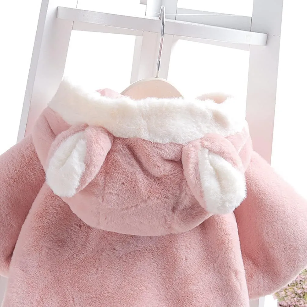 Faux Fur Coat Newborn Infant Baby Girl Jacket Cape Cloak Poncho 0-3 Years