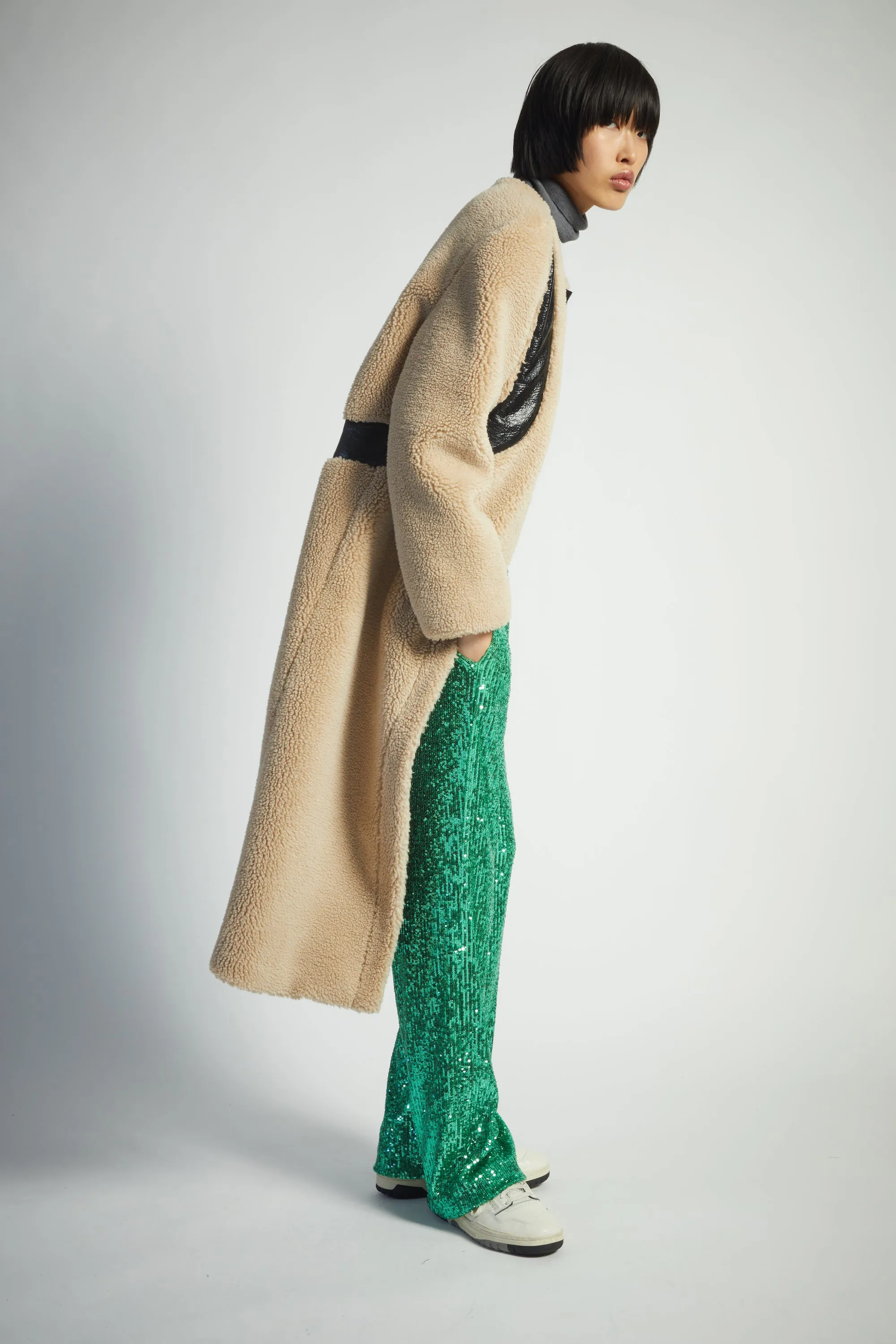 Laine Faux Shearling Coat, Natural