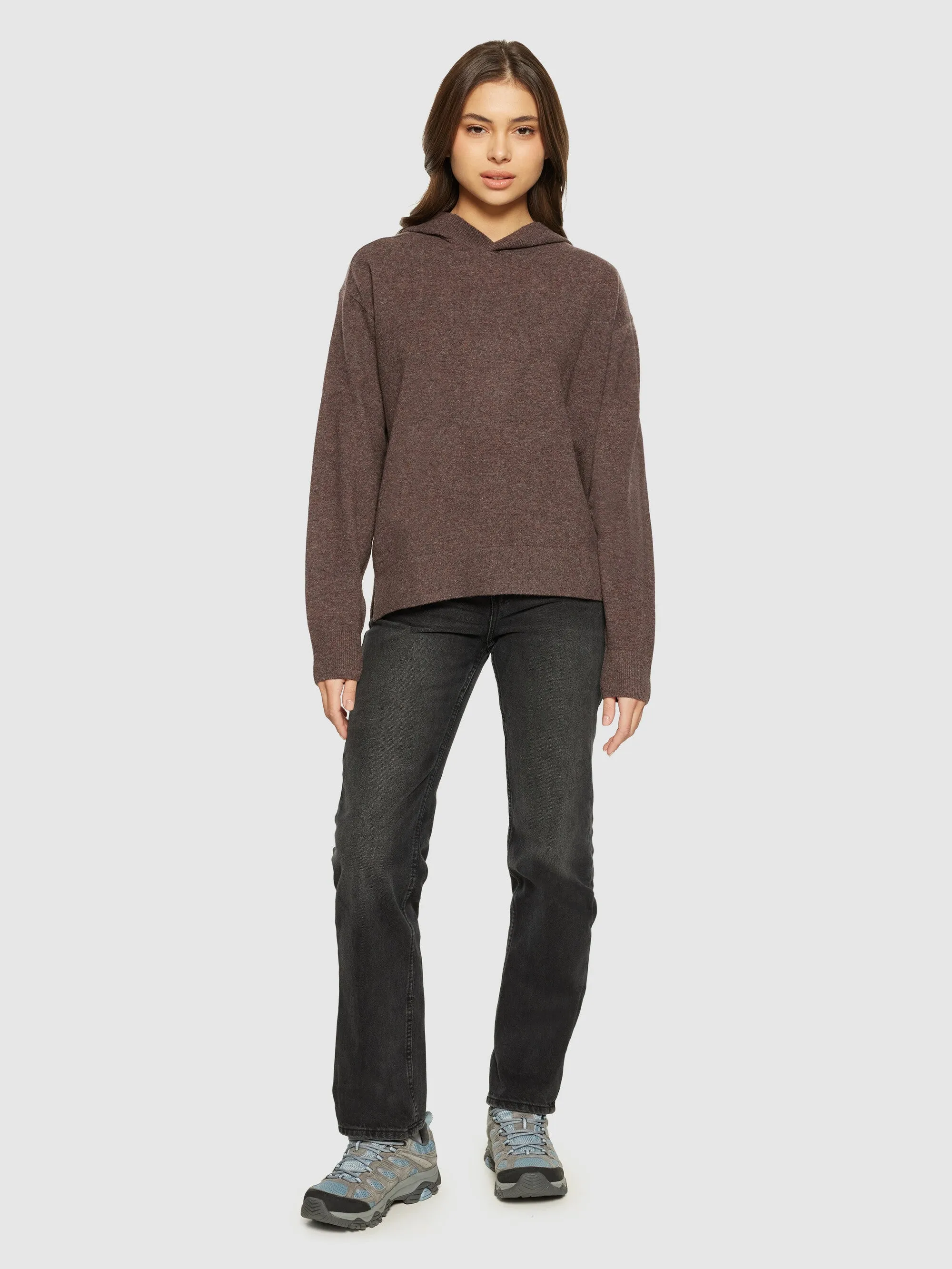 Lambswool hood knit - RWS - Demitasse (brown)