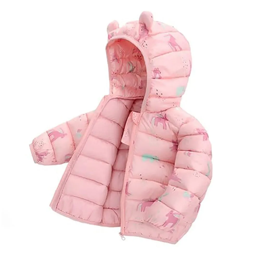 Little Surprise Box Pink Hoodie Style Dino theme Winter Jacket/ Warmer for Toddlers & Kids