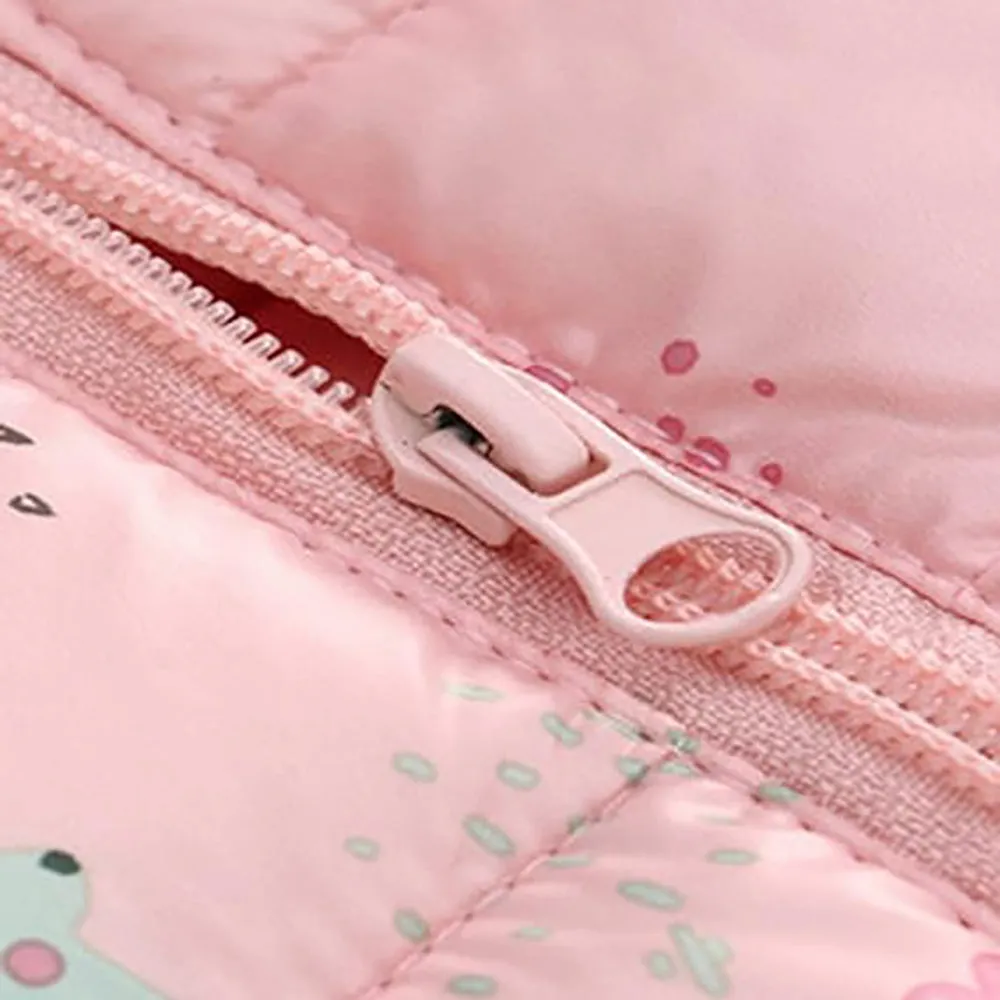 Little Surprise Box Pink Hoodie Style Dino theme Winter Jacket/ Warmer for Toddlers & Kids