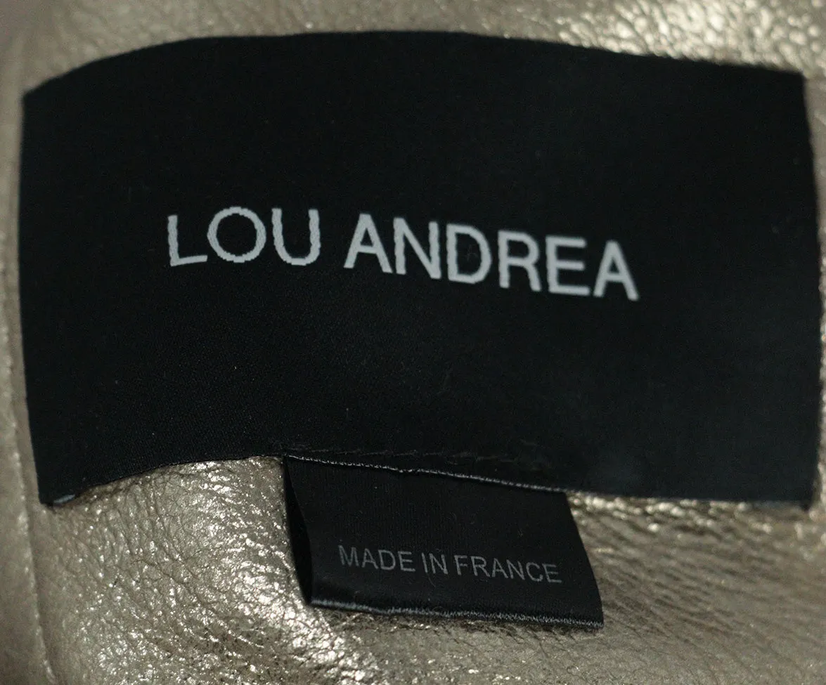 Lou Andrea Gold Shearling Coat sz 4