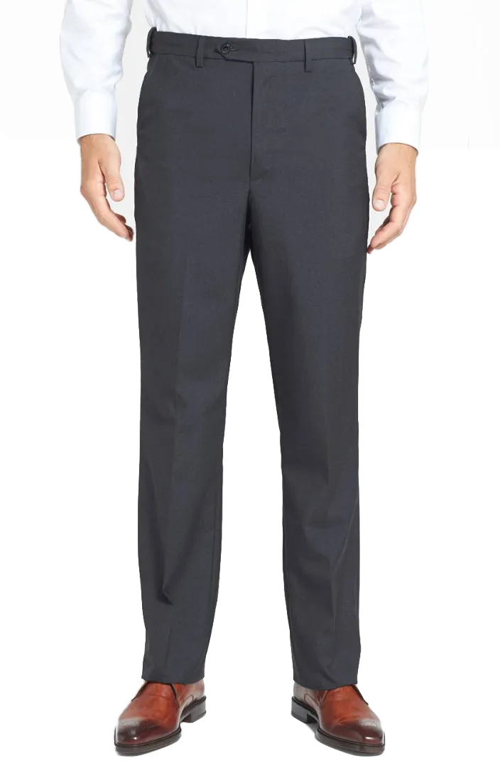 Polyester Wool Tropical Flat Front Big & Tall<br>Long Rise