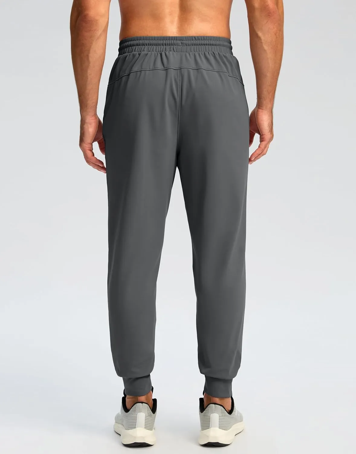 Pudolla Men's Fleece Lined Joggers Sweatpants with Zipper Pockets Winter Warm Pants for Men Running Workout Gym Athletic