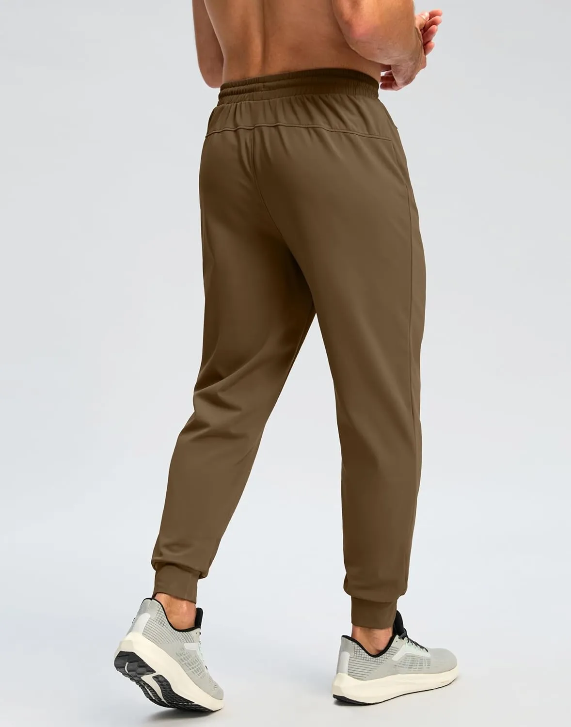 Pudolla Men's Fleece Lined Joggers Sweatpants with Zipper Pockets Winter Warm Pants for Men Running Workout Gym Athletic