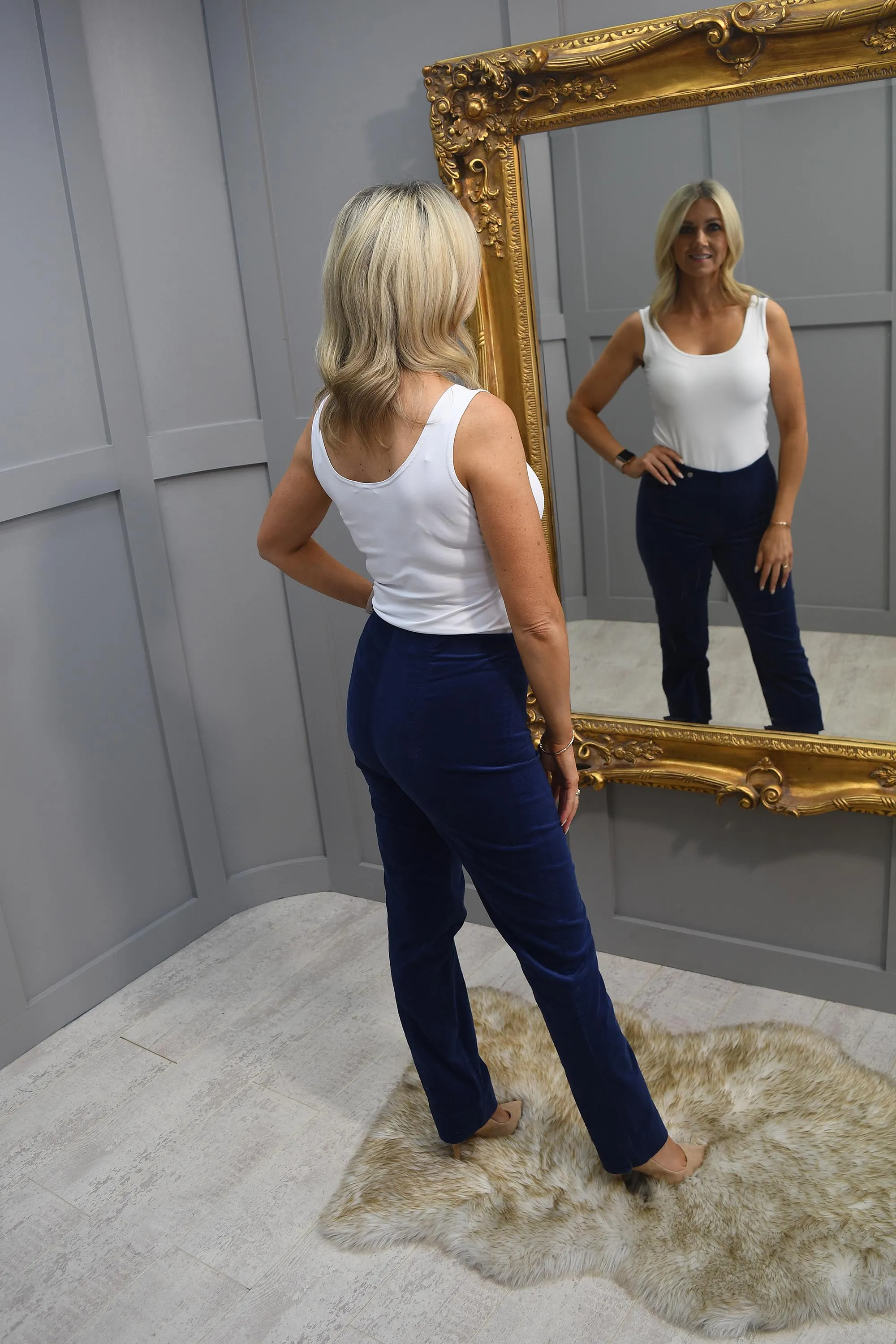 Robell Marie French Blue Velvet Trousers- 51414 54362 62