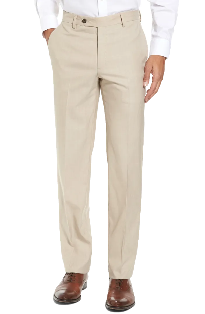 Stretch Tropical Weight Wool<br>Flat Front<br>Modern Fit