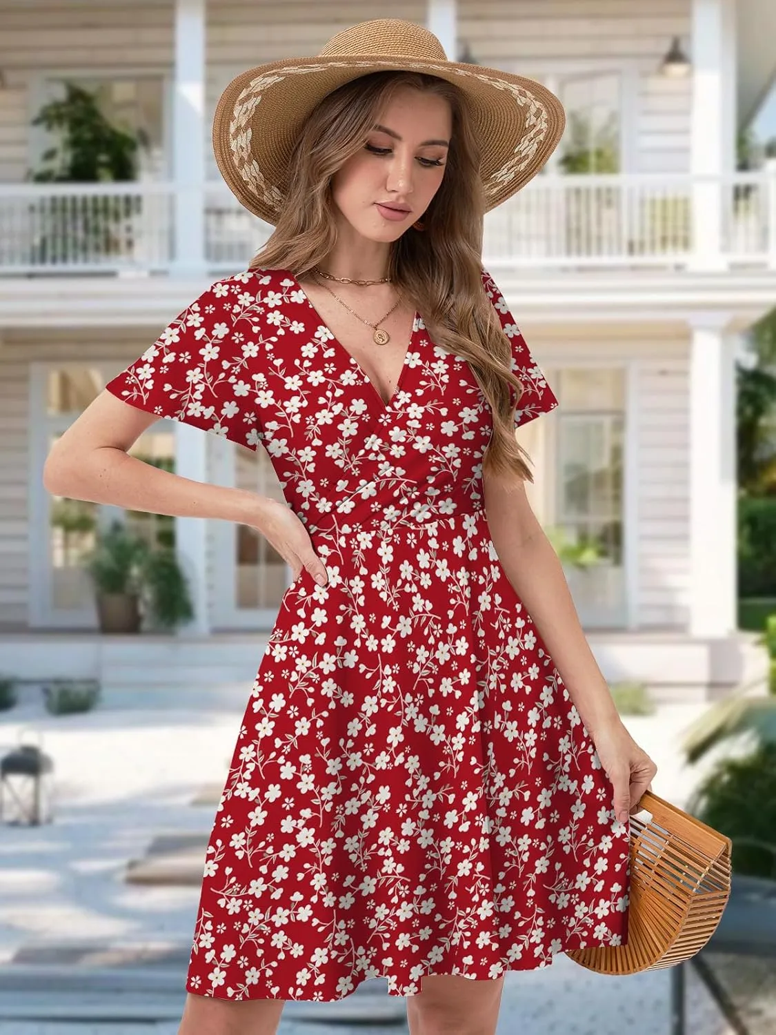 Summer Dresses for Women 2025 Spring Break Essentials Floral Sundresses Elegant Classy Clothes Fashion Outfit Plus Size