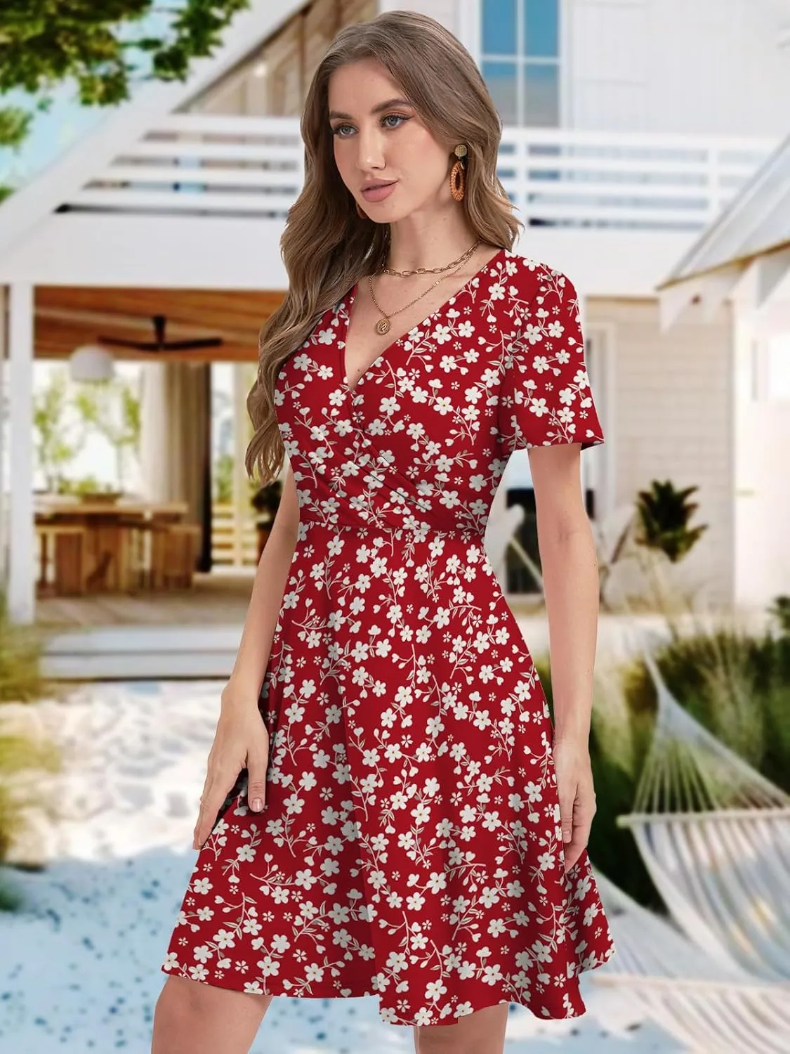 Summer Dresses for Women 2025 Spring Break Essentials Floral Sundresses Elegant Classy Clothes Fashion Outfit Plus Size