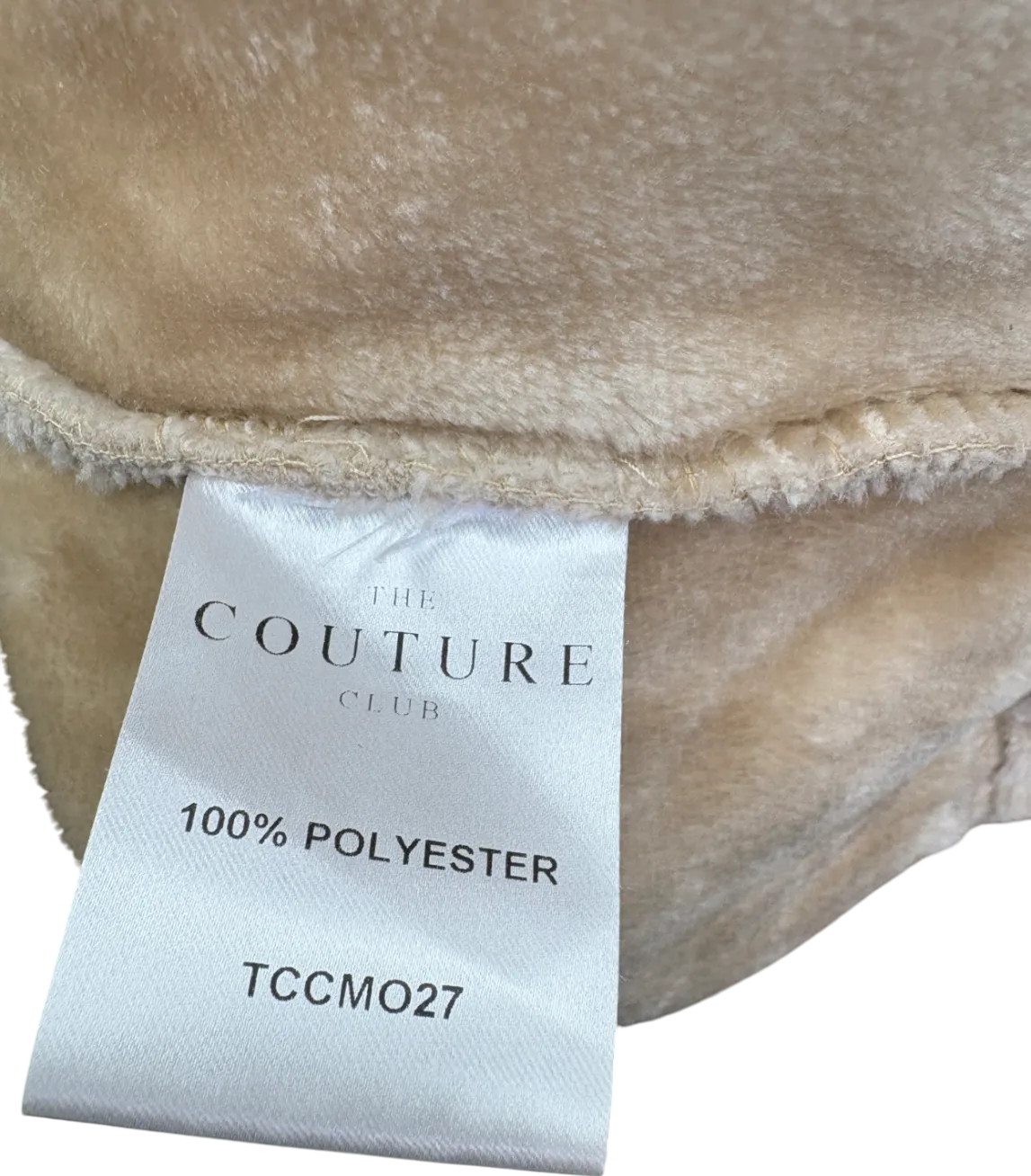 The Couture Club Cream Fur Applique logo Hooded Jacket UK M