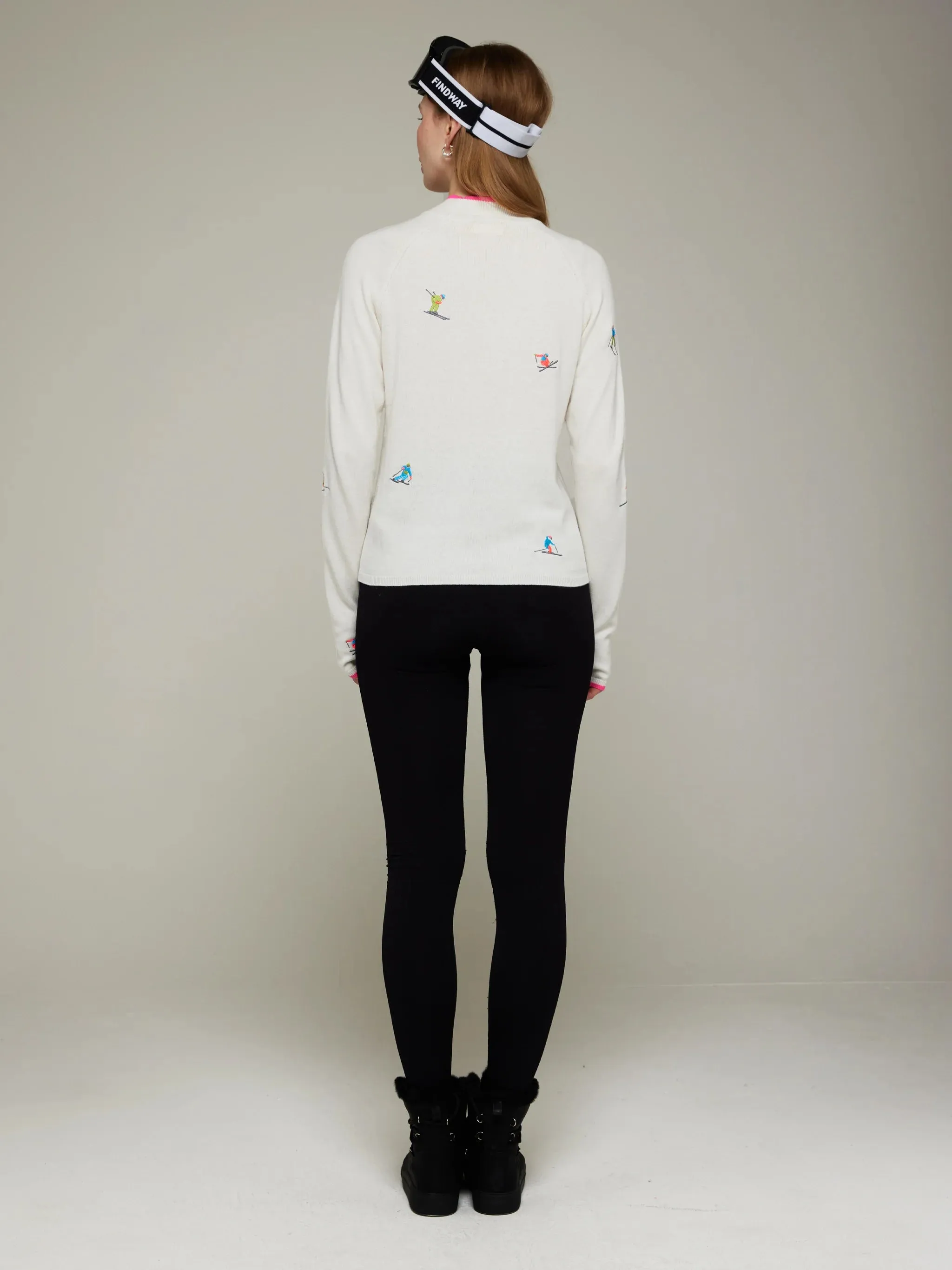 Whisper by Brodie 'Ditsy Ski Embroidered Sweater'