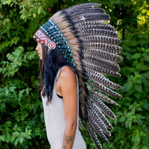 White Shaded Indian Headdress - 95cm